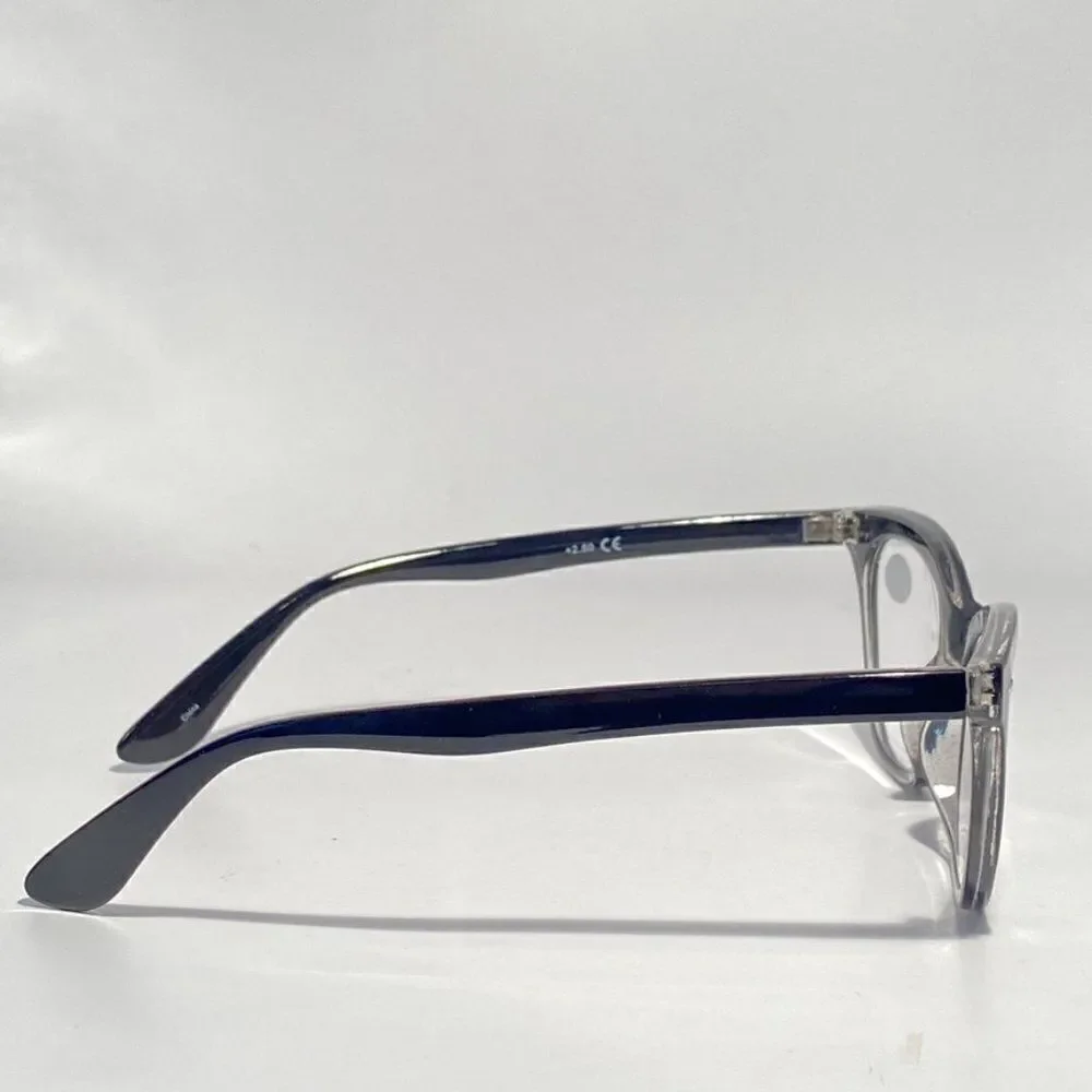 0775 Reading Glasses 2.50 Readers Black Modified Cateye Frames NWT